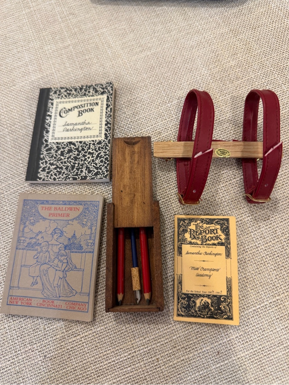 RARE 1st Edition Samantha School Supplies, GOLD BUCKLES, SINGAPORE, 12 PG Report